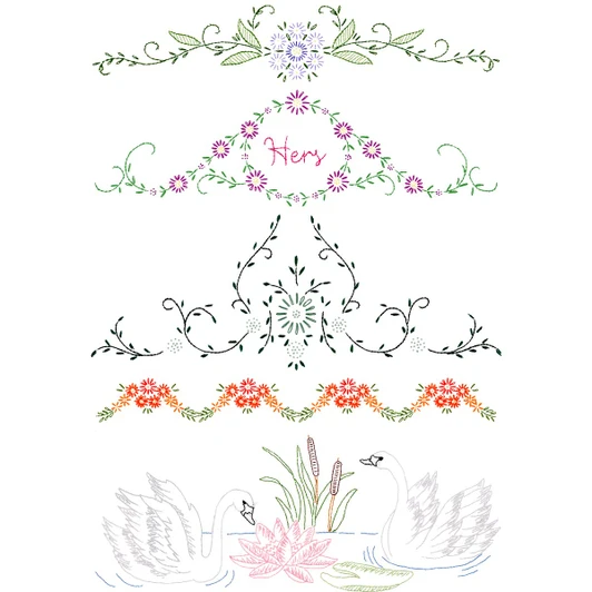 Herrschners Fall 2026 Revival Pillowcase Pairs, Set of 5 Stamped Embroidery