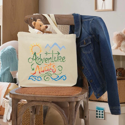 Herrschners Adventure Awaits Kid's Tote Stamped Cross-Stitch