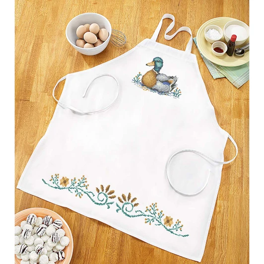 Woodland Mallard Apron Stamped Cross-Stitch