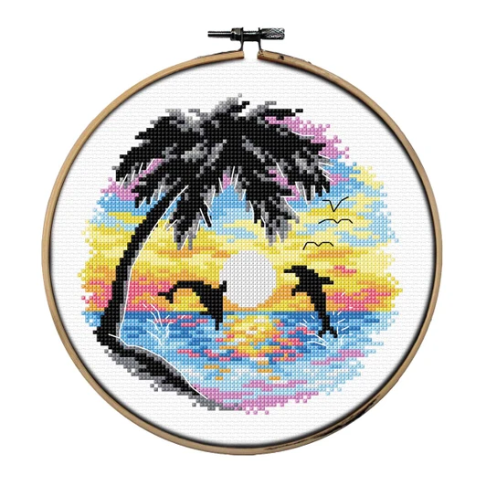 Orchidea Dolphins Counted Cross-Stitch Kit