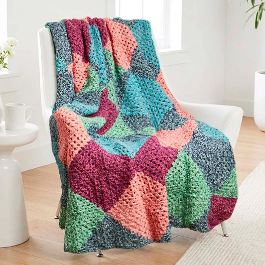 Herrschners Diamond Dash Throw Crochet Kit
