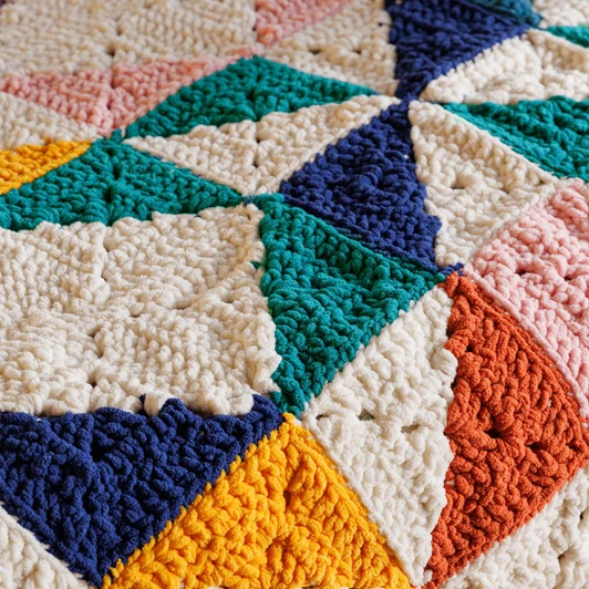 Bernat Geosquares Blanket Crochet Kit
