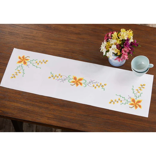 Herrschners Autumn Abundance Table Runner Stamped Cross-Stitch