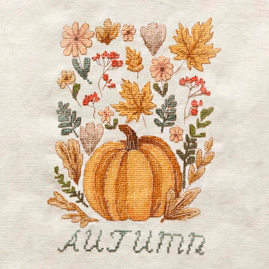 Abris Art Autumn's Here Tote Bag Counted Cross-Stitch Kit