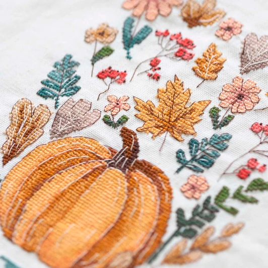 Abris Art Autumn's Here Tote Bag Counted Cross-Stitch Kit