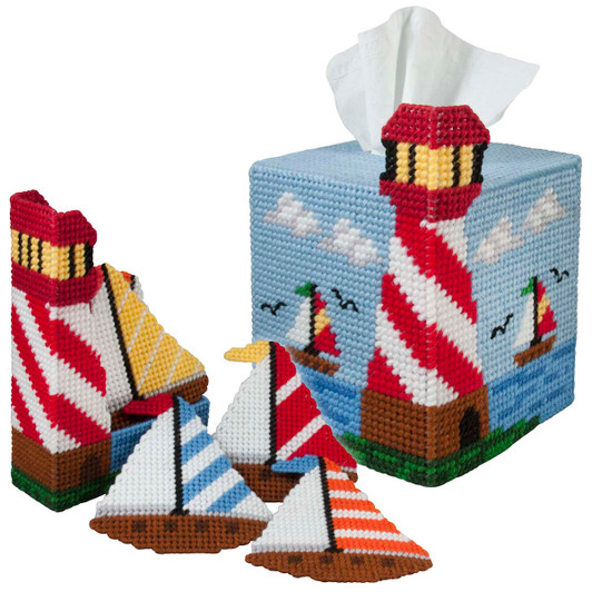 Herrschners Summer Sailing Tissue Box & Coasters Free Download