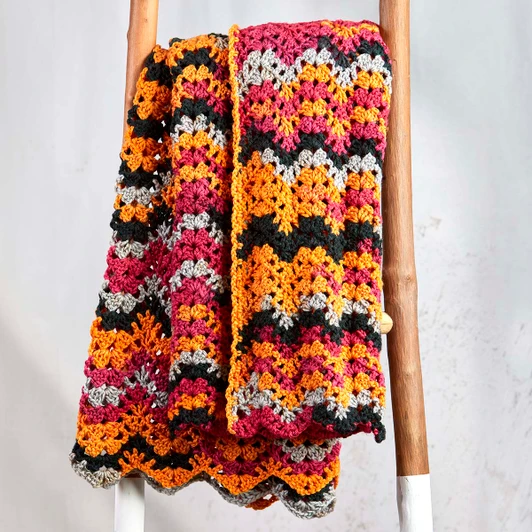 Herrschners Spellbound Stripes Throw Crochet Kit