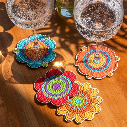 Diamond Dotz Hippy Brights Coasters Diamond Painting