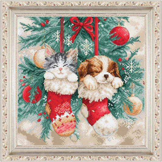 Letistitch Christmas Naps Kit & Frame Counted Cross-Stitch Kit