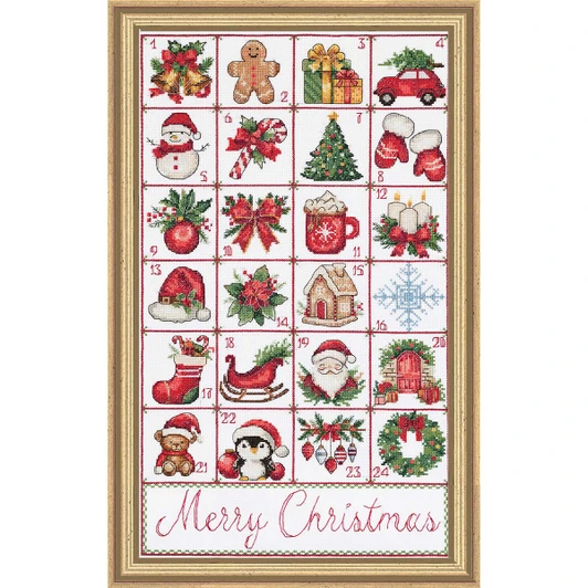 Abris Art Christmas Advent Kit & Frame Counted Cross-Stitch Kit