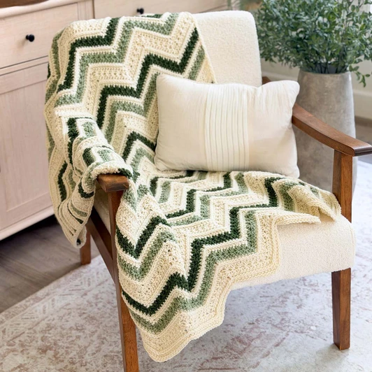 Herrschners Chevron Petal Loop Blanket
