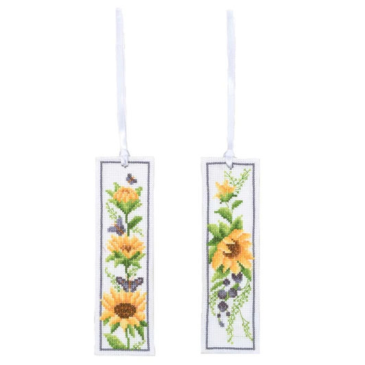 LanArte Sunflowers Bookmarks Counted Cross-Stitch Kit