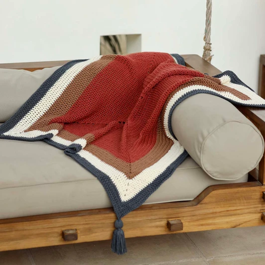 Lion Brand Windsor Tassel Throw Crochet Kit