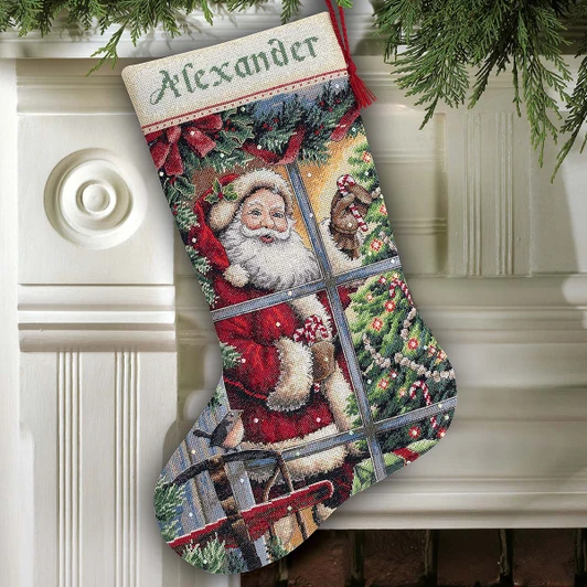 Dimensions Candy Cane Santa Stocking Kit