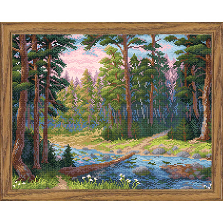 Collection D'Art Forest River Kit & Frame Diamond Painting