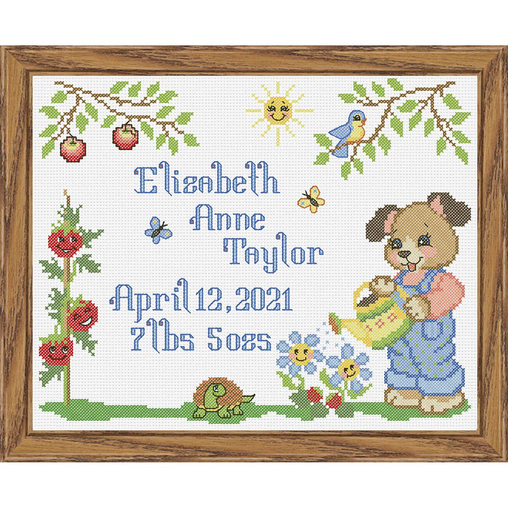 Herrschners Little Farmers Birth Record Counted Cross-Stitch