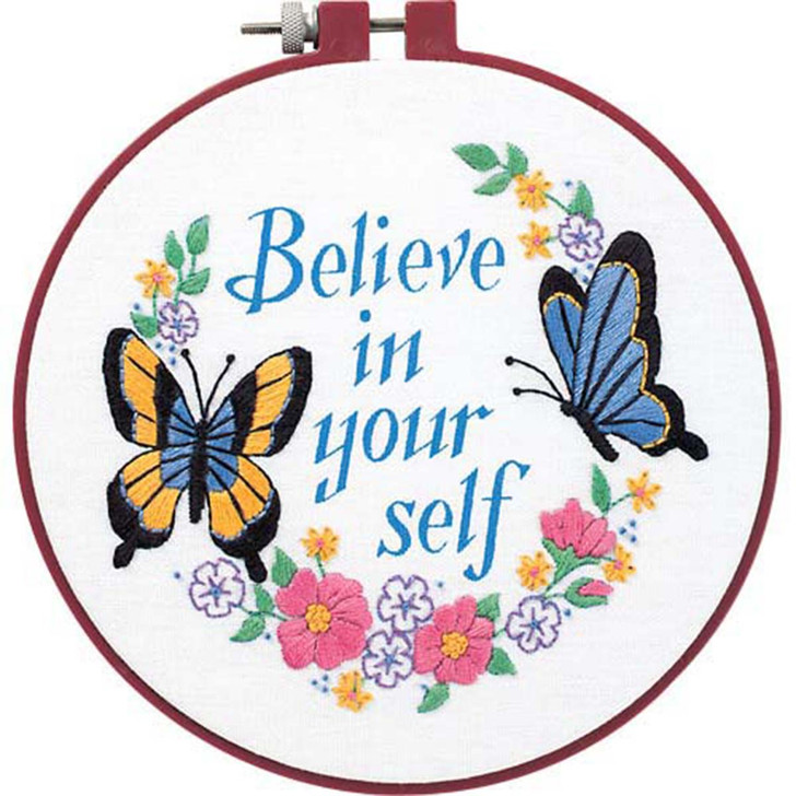 Dimensions Believe in Yourself Hoop Crewel Kit