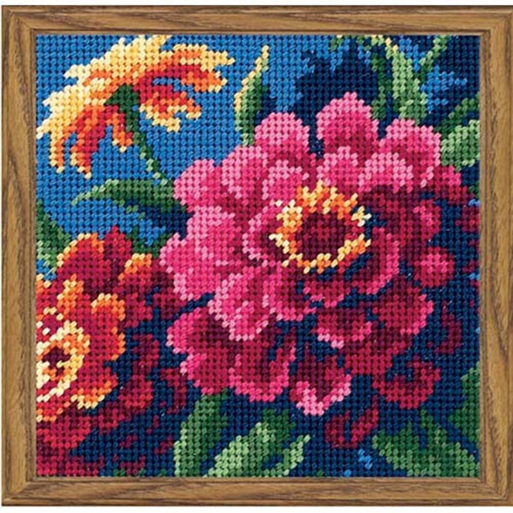 Dimensions Zinnias Needlepoint Kit