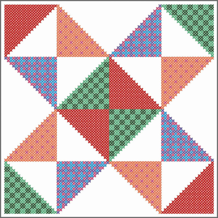 Herrschners Prairie Star Quilt Blocks Stamped Cross-Stitch