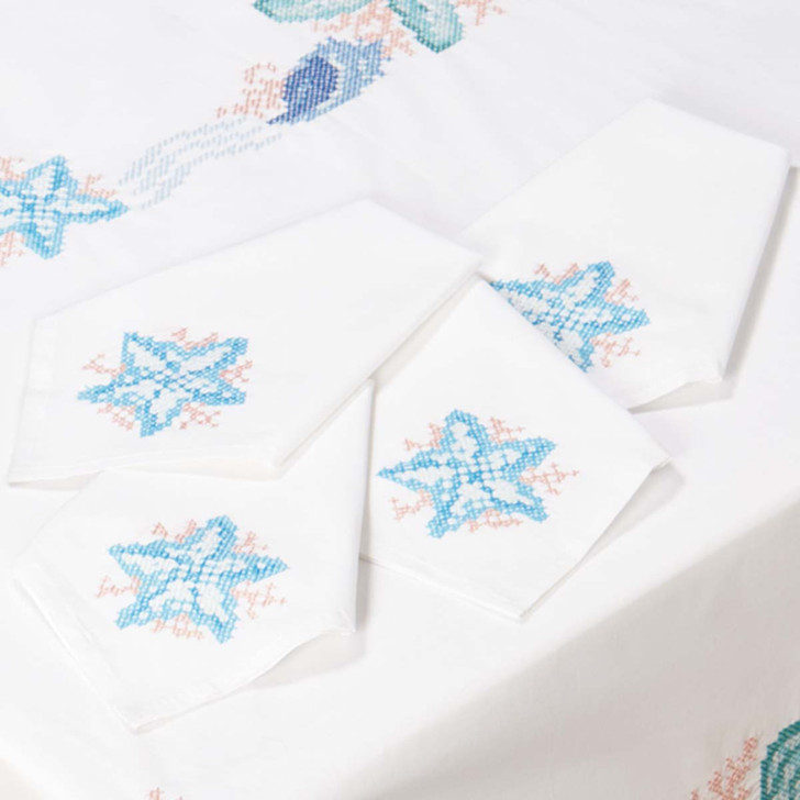 Herrschners By the Sea Napkins Stamped Cross-Stitch