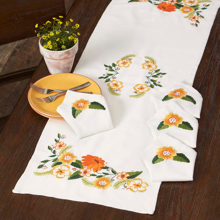 Floral Showcase Table Runner Thread Kit