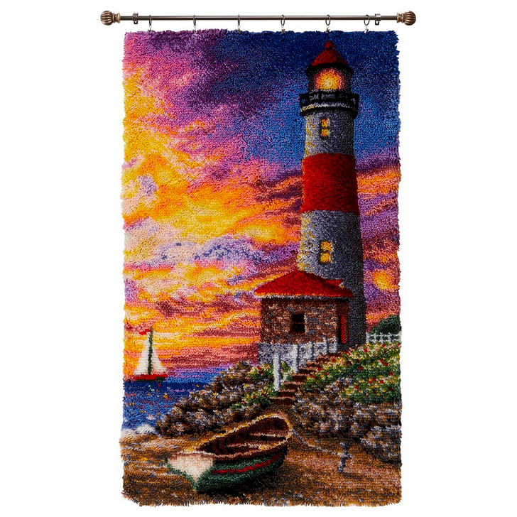 Sunset Lighthouse Kit & Hanger Latch Hook Kit