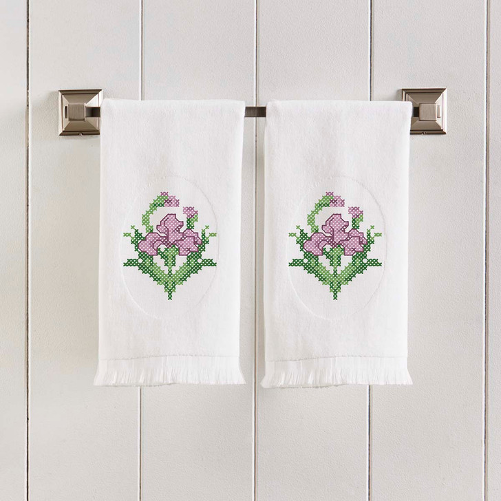 Iris Bloom Terry Towel Pair Thread Kit