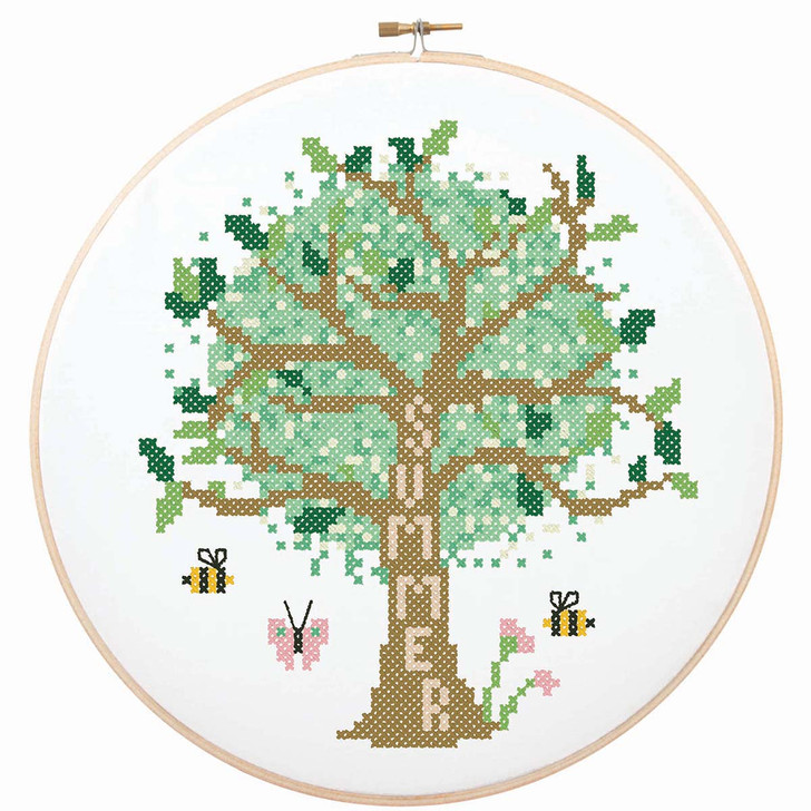 Herrschners Summer Warmth Hoop Picture Stamped Cross-Stitch Kit