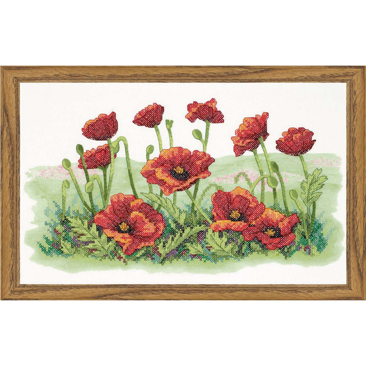 Dimensions Field of Poppies Stamped Cross-Stitch Kit