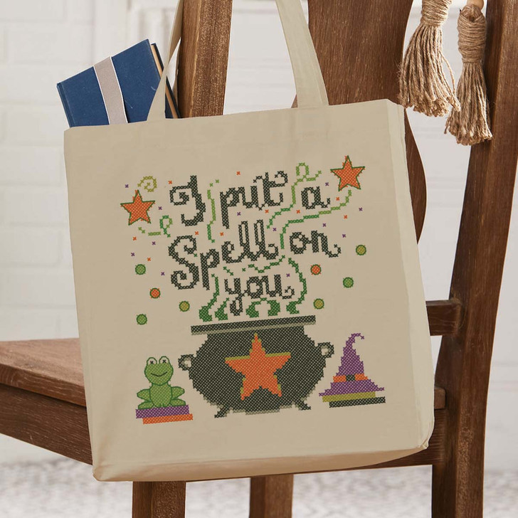 Herrschners Spellbound Canvas Tote Bag Stamped Cross-Stitch Kit