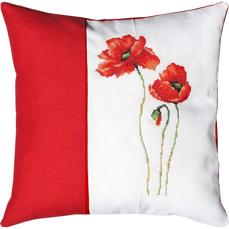 Luca-S Poppy Trio Pillow Counted Cross-Stitch Kit