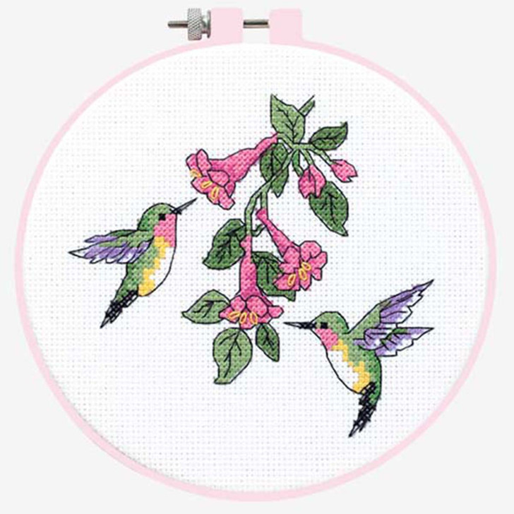 Dimensions Hummingbird Duo Hoop Counted Cross-Stitch Kit