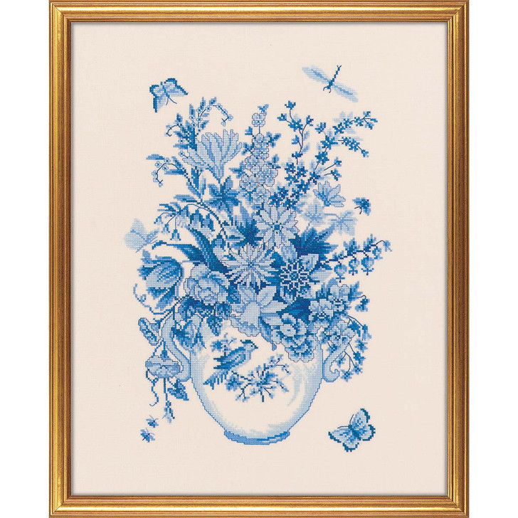 Eva Rosenstand Blue Flowers Counted Cross-Stitch Kit