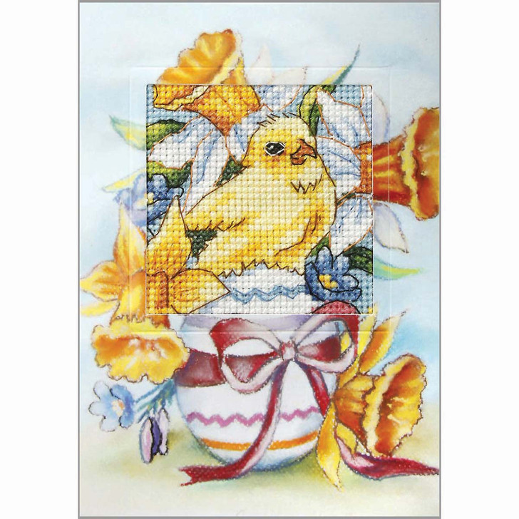 Orchidea Easter Chicken Greeting Card Counted Cross-Stitch Kit