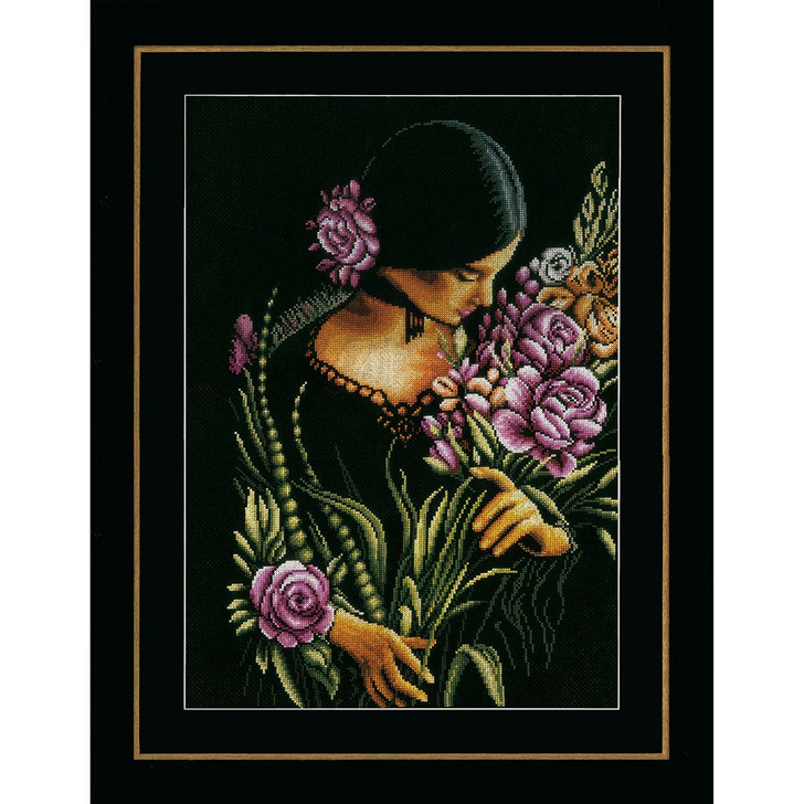 Lanarte Woman & Flowers Counted Cross-Stitch Kit