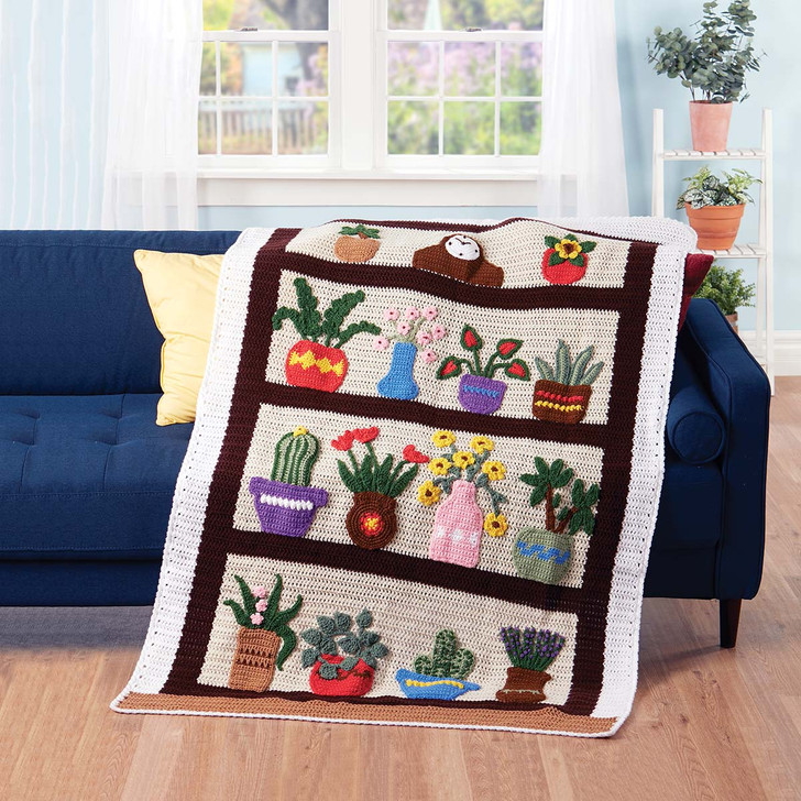 Herrschners Shelf Garden Afghan Crochet Kit