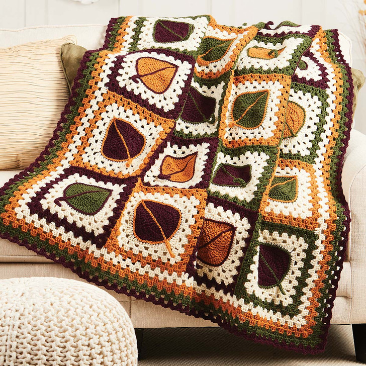 Herrschners Autumn Squares Afghan Crochet Kit