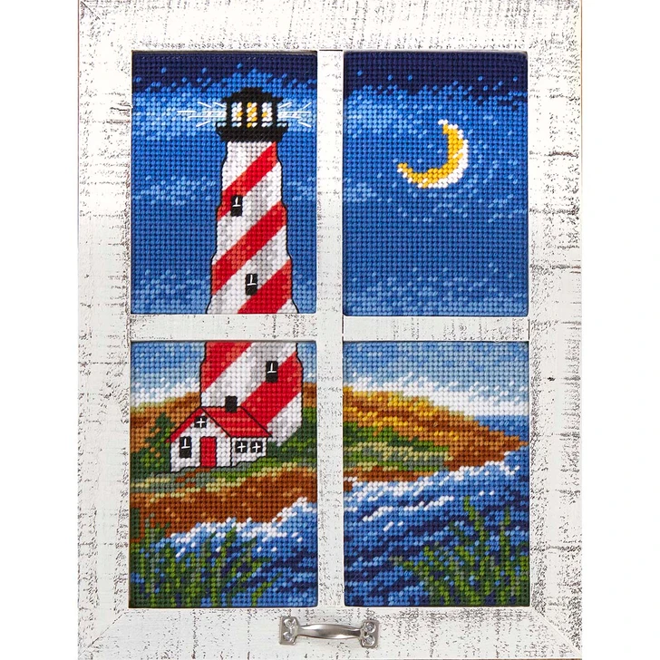 Herrschners Lighthouse Bay Window Wall Hanging Plastic Canvas Kit