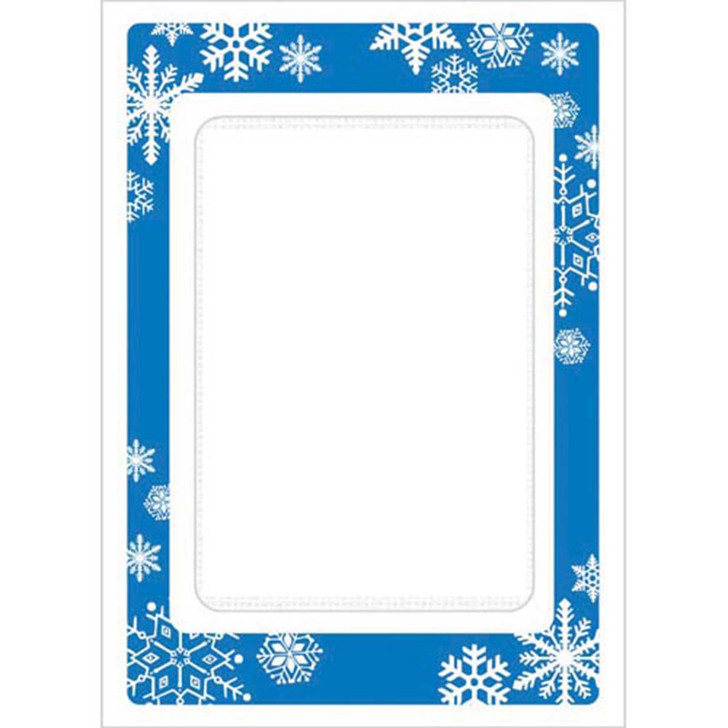 Herrschners Tri-fold Card Set of 12 - Blue Snowflake Counted Cross-Stitch