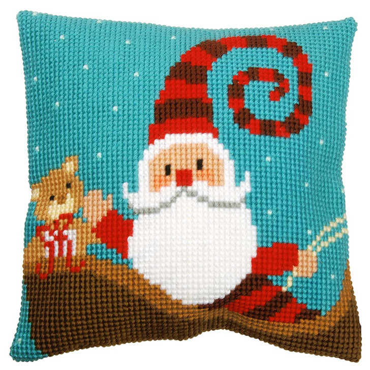 Vervaco Funny Santa Pillow Cover Needlepoint Kit