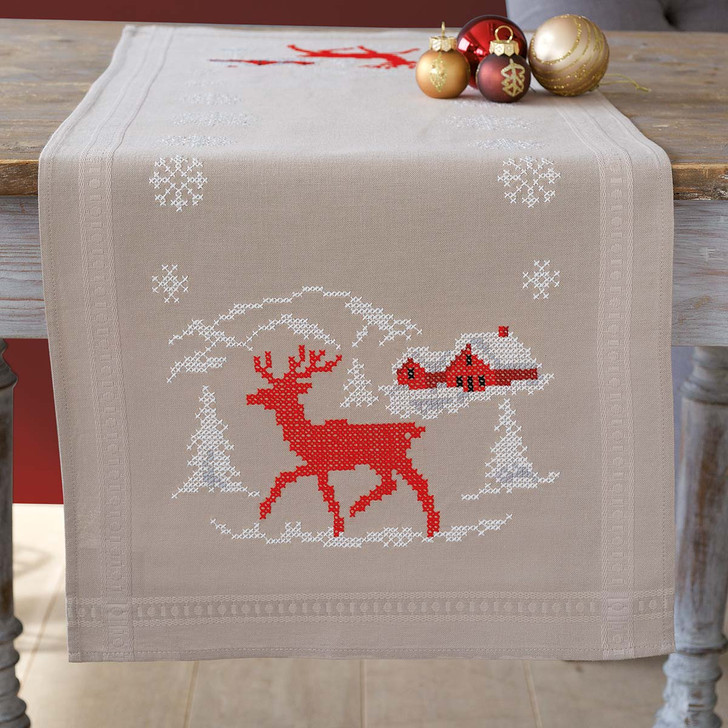 Vervaco Norwegian Winter Table Runner Stamped Cross-Stitch Kit