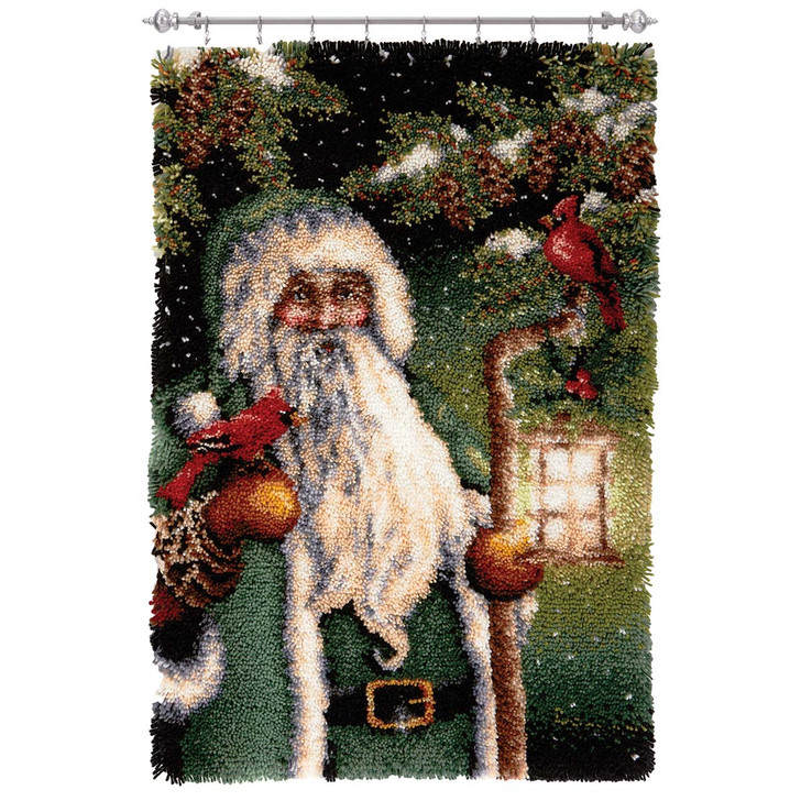 Herrschners Forest Santa Kit & Hanger Latch Hook Kit