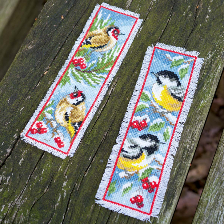 Vervaco Birds in Winter Bookmarks Counted Cross-Stitch Kit
