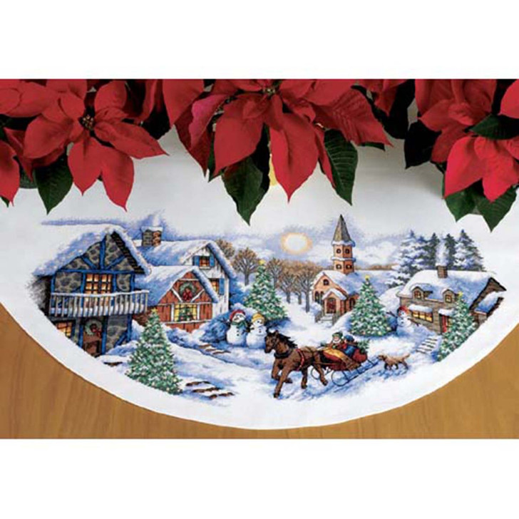 Dimensions Sleigh Ride Tree Skirt Counted Cross-Stitch Kit