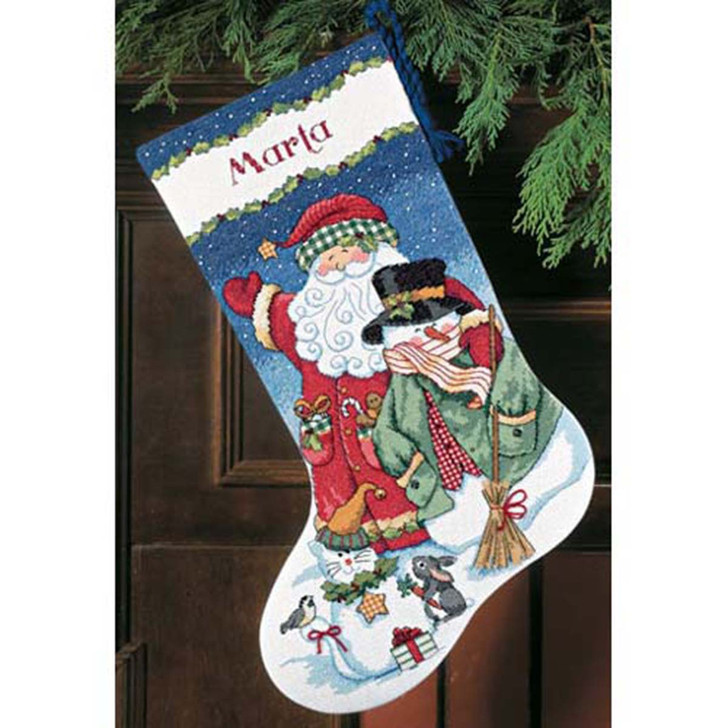 Dimensions Santa & Snowman Stocking Counted Cross-Stitch Kit