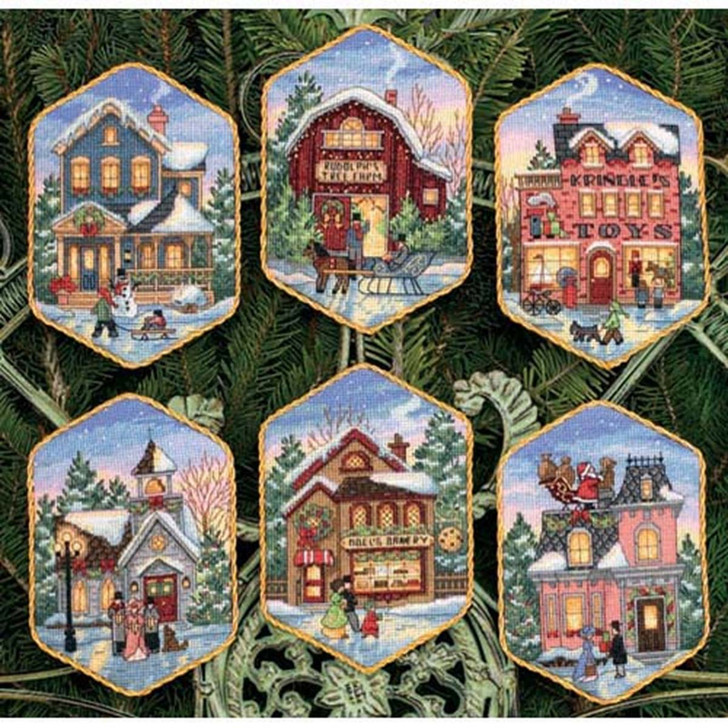 Dimensions Christmas Village Ornaments Counted Cross-Stitch Kit