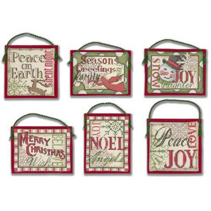Dimensions Christmas Sayings Ornaments Counted Cross-Stitch Kit