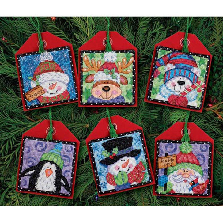 Dimensions Christmas Pals Ornaments, Set of 6 Counted Cross-Stitch Kit