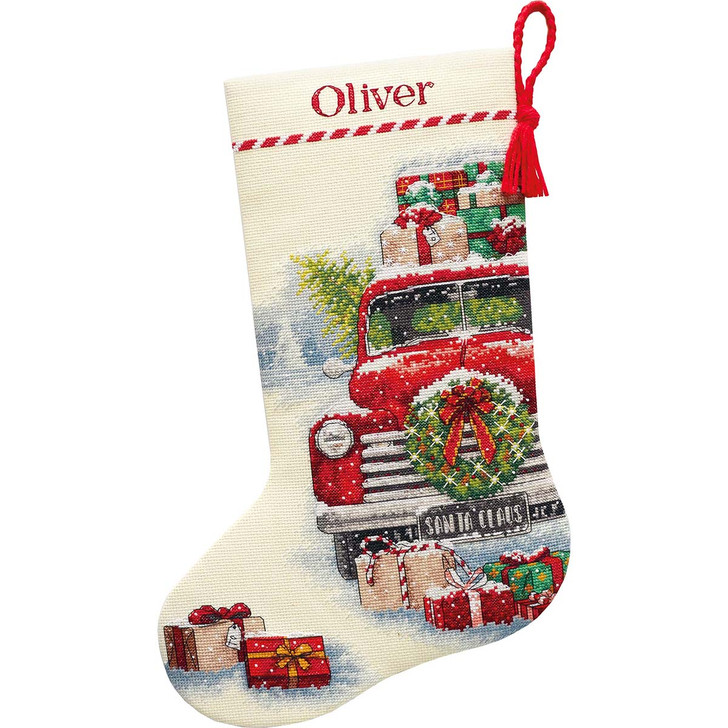 Dimensions Santa's Truck Stocking Counted Cross-Stitch Kit