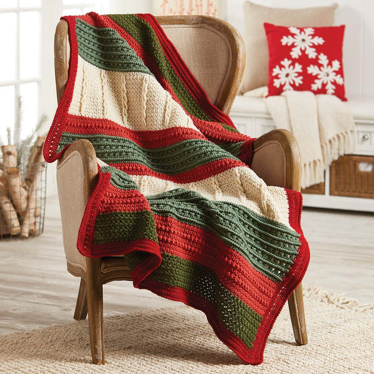 Herrschners Amaryliss Holiday Afghan Crochet Kit